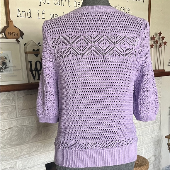 White House Black Market Lavender Knit Sweater - Picture 2 of 5